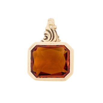 Anhänger mit achteckigem Citrin,