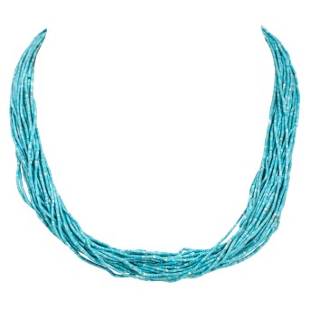 29-reihiges Türkiscollier mit Schließe aus RG 14K,