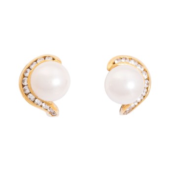 WEMPE WEMPE Ohrstecker mit 2 Zuchtperlen und 22 Brillanten