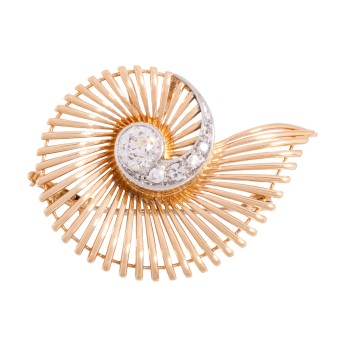 ROBERT MERATH Anhänger / Brosche mit Altschliffdiamant,