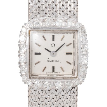 OMEGA OMEGA Vintage Damen Schmuckuhr mit Diamantlünette.