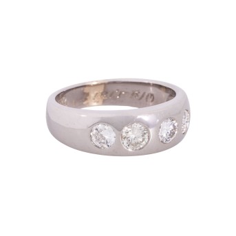 Bandring mit 4 Diamanten von zus. 1,17 ct (grav.),