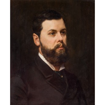 KÜNSTLER DES XIX JAHRHUNDERTS 'Porträt eines jungen Herrn im Gehrock mit Krawattennadel'