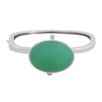Armreif mit Chrysopras Cabochon,