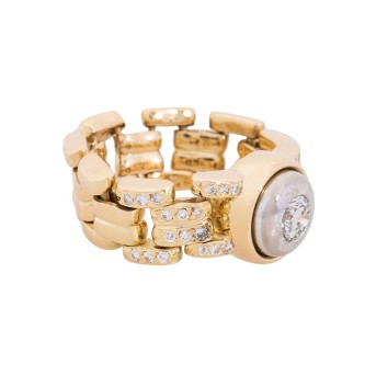 Chain ring with brilliant-cut diamond approx. 0.33 ct, 