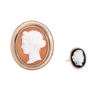 Set of brooch and ring,