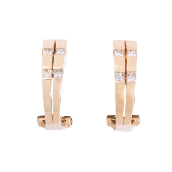 Ohrclip mit 8 Diamanten im Prinzessschliff