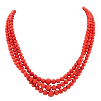 Feine 3-reihige Korallenkette,