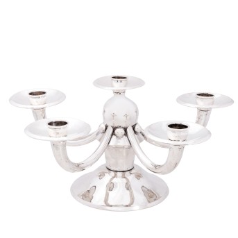 BWKS 5-flammiger Kerzenhalter, 835 Silber, 20. Jh.