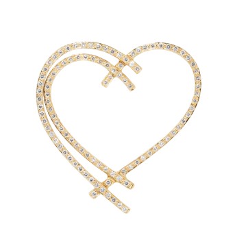 Heart pendant with 103 brilliant-cut diamonds,