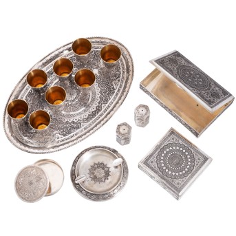 IRAN 15-tlg. Silber-Konvolut, um 1960: