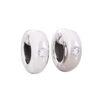 Folding hoop earrings with diamonds totaling approx. 0.4 ct, 