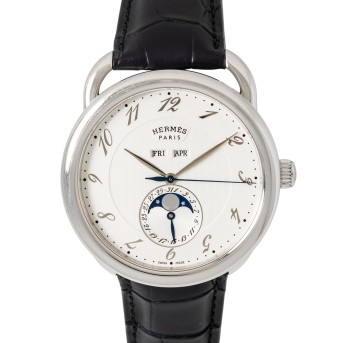HERMÈS HERMES Arceau 'Grande Lune' Ref A8.810 Herrenuhr von ca. 2010er Jahre.