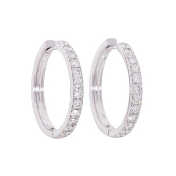 Pair of hoop earrings with diamonds totaling ca. 1.19 ct, 