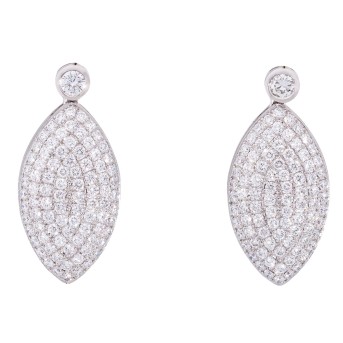 Pair of earrings with 2 brilliant-cut diamonds totaling 0.36 ct 