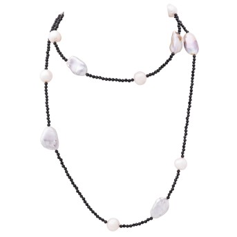Long spinel necklace with 29 baroque  