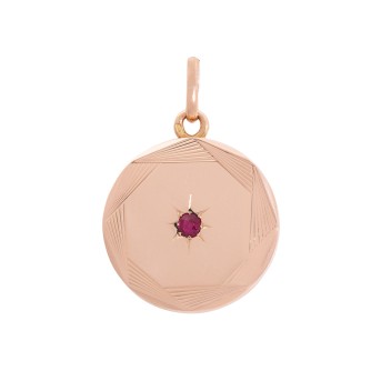 Medaillonanhänger mit Rubin,