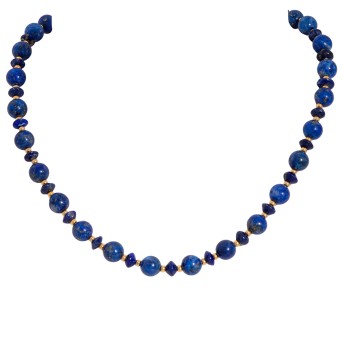 Necklace made from lapis lazuli elements 