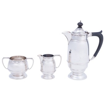 BIRMINGHAM 3-tlg. Mokkakern, 925 Silber, 1929.