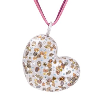 Eleganter Herz-Anhänger mit Fancy Diamanten