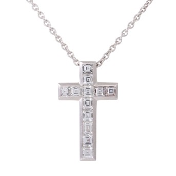 Kreuz-Anhänger mit 12 Diamanten