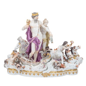 MEISSEN MEISSEN imposante Figurengruppe 'Neptun und Thetis', 1860-1924 und später.