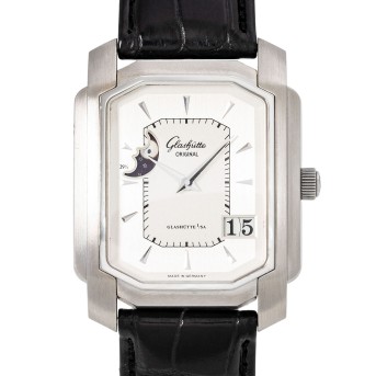 GLASHÜTTE ORIGINAL GLASHÜTTE Original Senator 'Karree Mondphase' Ref 39-43-04-04-04 Herrenuhr mit Papieren.
