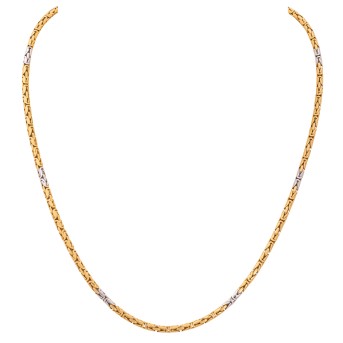 Königskette im Rundprofil, poliert/mattiert,