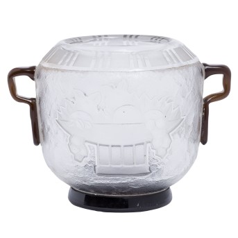 SCHNEIDER, SOCIÈTÈ ANONYME DES VERRERIES, feine Art Nouveau Glasvase,