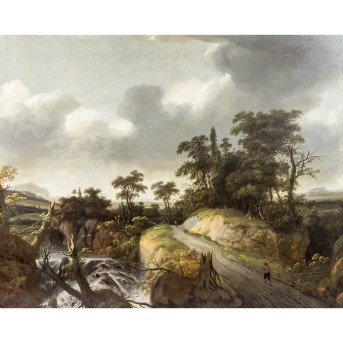 LOOTEN, JAN (um 1618-1681), "Felsige Flusslandschaft mit Wasserfall",
