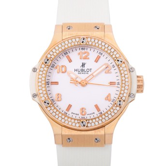 HUBLOT Big Bang 38 'Factory Diamonds' Ref 361.PE.2010.RW.1104 Ladies' watch. Box and papers. 