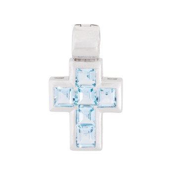 Pendant 'Cross' with 6 topazes