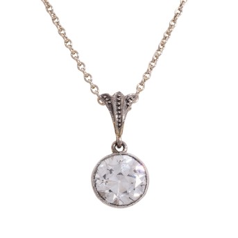 Solitär Anhänger mit Diamant von ca. 1,2 ct,