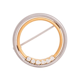 Brosche mit 6 Brillanten,