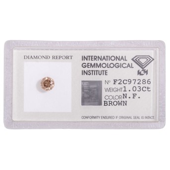 Brauner Brillant von 1,03 ct,