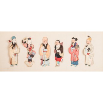 CHINA 'Figuren von sechs Unsterblichen' 20.Jh.