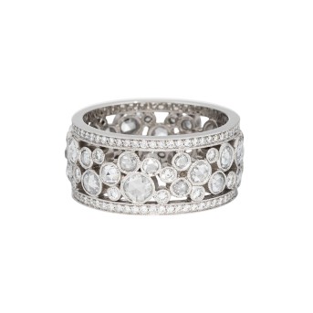 TIFFANY&CO Cobblestone ring with diamonds and diamond roses,