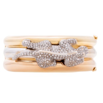 'Panther' bangle with diamonds totaling approx. 5 ct, 