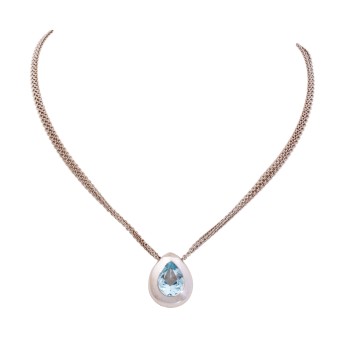 Kette und Anhänger mit Blautopas