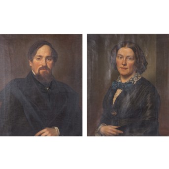TAUBER, WILHELM (1820-?), Paar Pendantportraits,