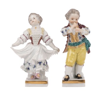 MEISSEN MEISSEN Paar Miniatur-Gärtnerkinder, 1860-1924,