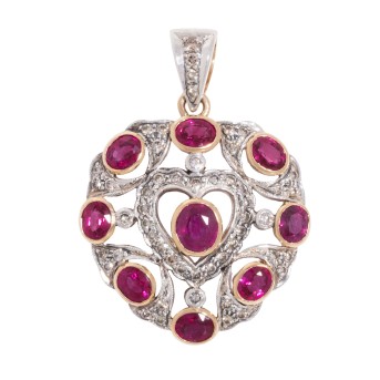 Anhänger mit Rubinen und Brillanten,