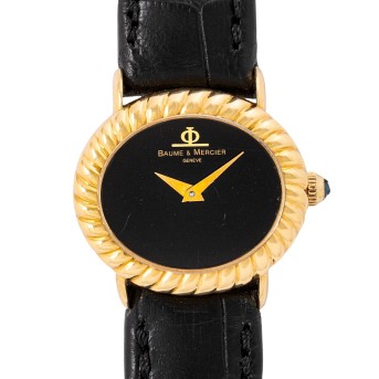 BAUME & MERCIER BAUME & MERCIER Vintage 'Black Dial' Damenuhr.