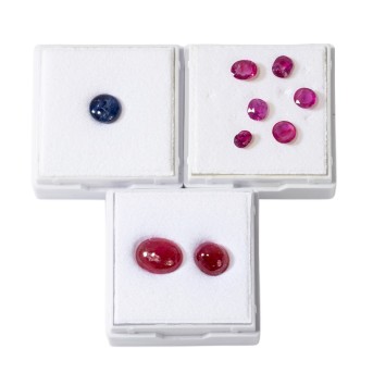 Konvolut von 9 Korunden von zus. 15,35 ct,