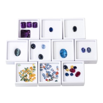 Überraschungskonvolut versch. Edelsteine in Sammlungsbox,