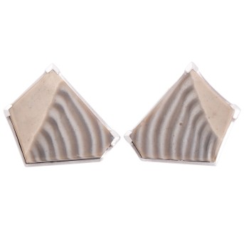 GÜNTER KRAUSS GÜNTER KRAUSS Ohrclips mit polygonalen Steinplatten