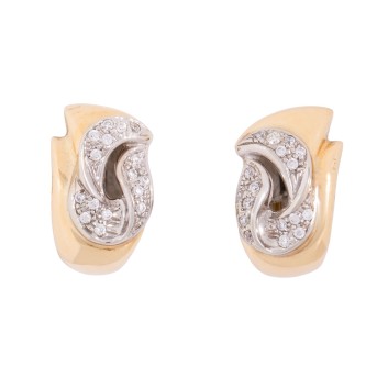 Paar Ohrsteckclips mit 34 Brillanten,