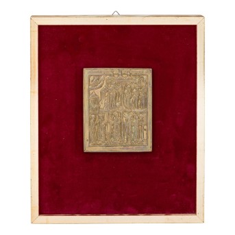 BRONZE-IKONE 'Muttergottes aller Betrübten Freude'