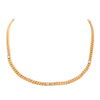 Collier, Panzerkette mit 5 Brillanten