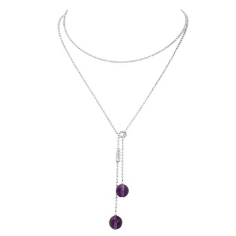WEMPE WEMPE Kette mit 2 fac. Amethystkugeln,